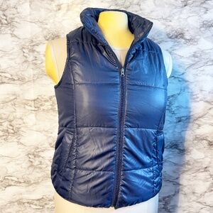 New Directions Dark Blue Puffer Coat Vest